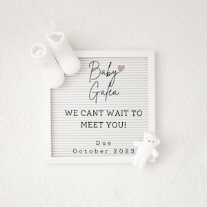 Baby Announcement, Birth Announcement, Digital Pregnancy Announcement, Gender Neutral Template,  Baby Reveal, Letterboard Announcement