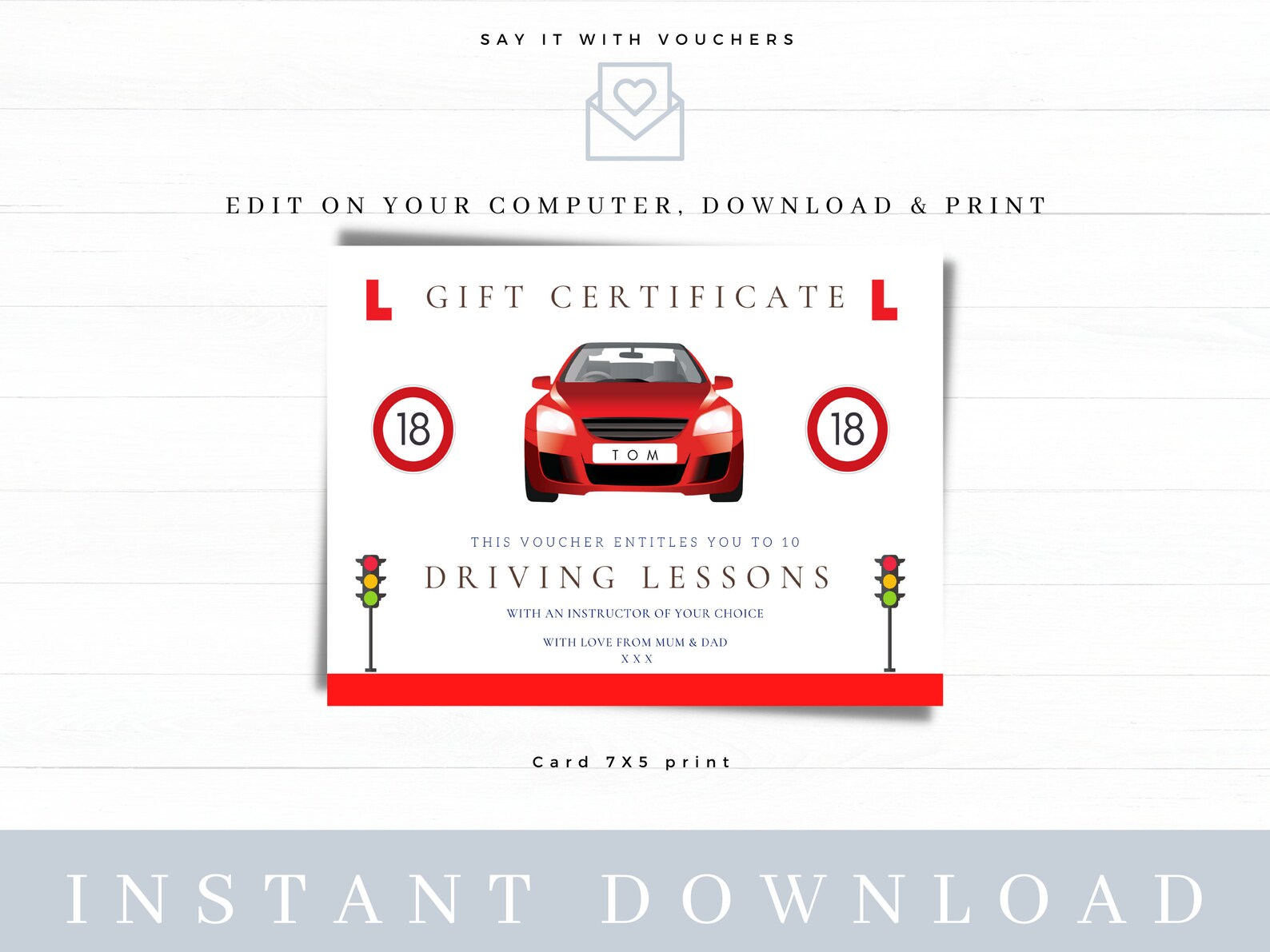DRIVING LESSONS Gift Certificate 17th Birthday Gift 18th Etsy