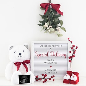 Christmas Digital Pregnancy Announcement,  Editable Template Baby Announcement,  Holidays, Christmas Baby Reveal