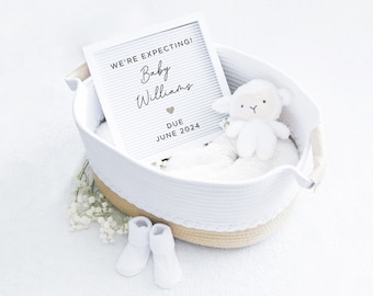 Baby Announcement, Birth Announcement, Digital Pregnancy Announcement, Gender Neutral Template,  Baby Reveal, Letterboard Announcement