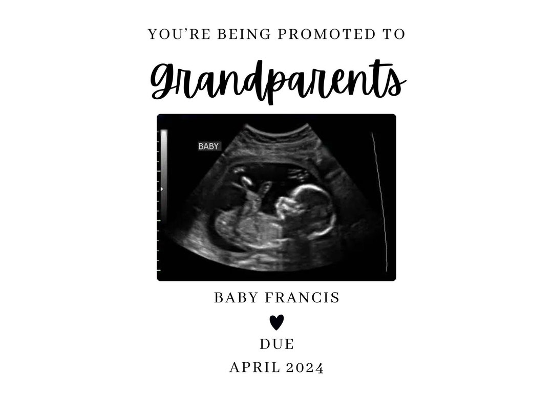 Digital Pregnancy Announcement to Grandparents Neutral Design Etsy