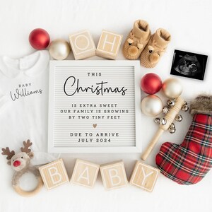 Christmas Pregnancy Announcement Digital, Simple Baby Reveal Digital Pregnancy Announcement Social Media Christmas Baby Reveal
