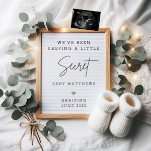 Simple Minimalist Pregnancy Announcement Digital, Gender Neutral Boho Baby Announcement, Modern Editable Social Media Baby Reveal Template