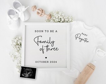 Minimalist Pregnancy Announcement Template, Boho Baby Reveal (Digital)