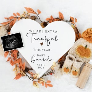 Thanksgiving Pregnancy Announcement Digital, Baby Announcement, Social Media Baby Reveal