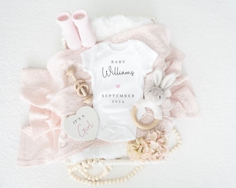 Girl Pregnancy Announcement Digital, Baby Girl Gender reveal announcement for Social Media