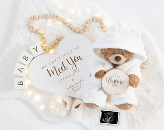 Pregnancy Announcement Digital Reveal for Social Media Neutral Pregnancy Announcement Digital Download Boho Baby Reveal
