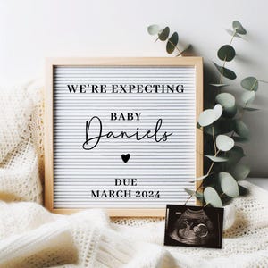 Simple Minimalist Pregnancy Announcement Digital, Gender Neutral Boho Baby Announcement, Modern Editable Social Media Baby Reveal Template