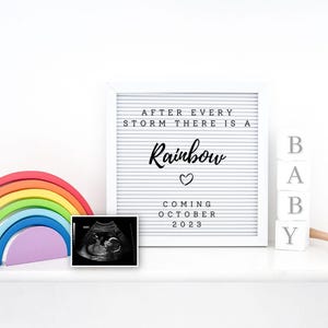 Digital Pregnancy Announcement, Rainbow Social Media Gender Neutral Baby Reveal, Pregnant Announcement Template, Instagram Facebook Tiktok