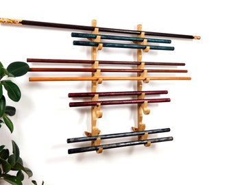 Wood multi-size wall rack - 12 Slots (Oak)