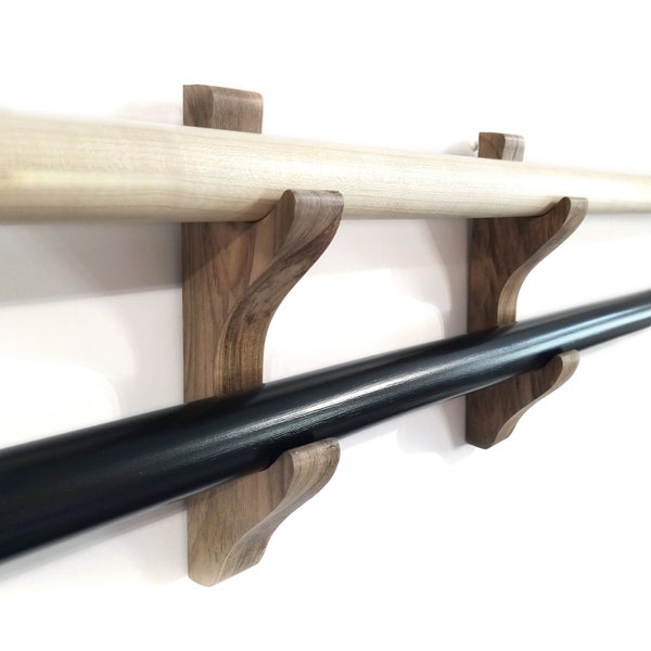 Simple wooden Japanese multi-size sword, katana, bokken, stand - sword, katana, bokken wall rack - 2 layer