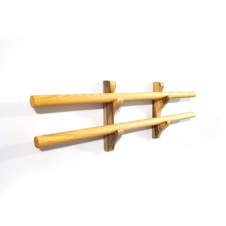Bokken Rack Katana, Swords, Bokken, Lightsaber, Flute Wood Rack - 2 Layers (multi ...