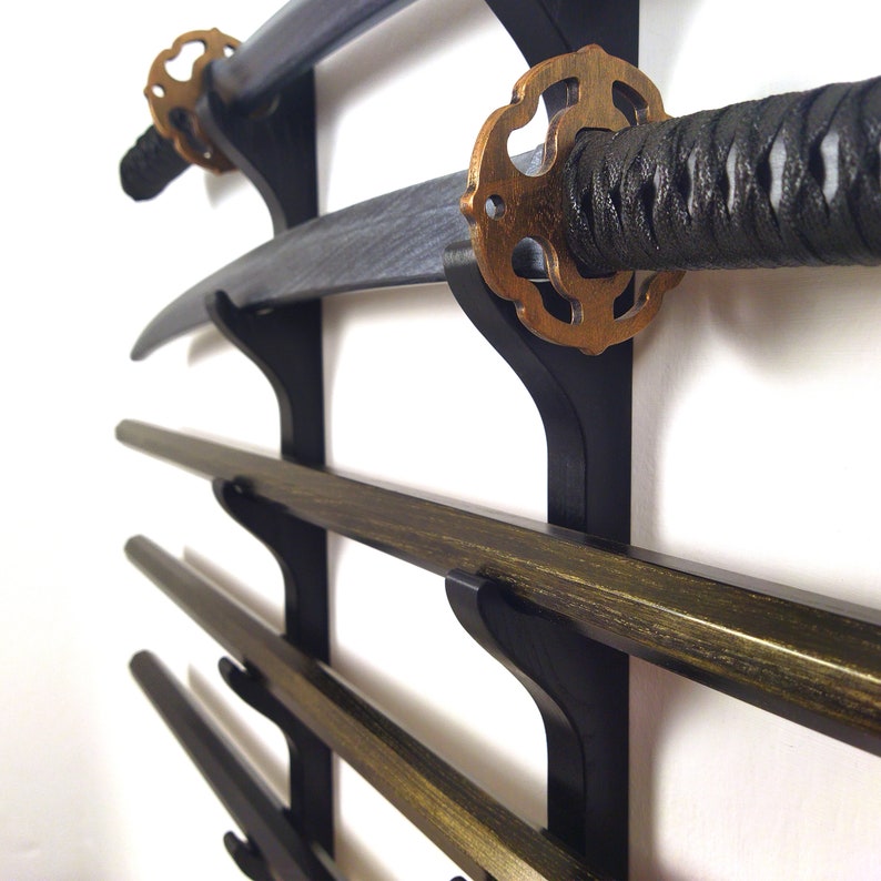 Multi Sword Racks Wooden Multi-size Sword Sword, Katana, Bokken Wall Rack - 5 Layers - Etsy
