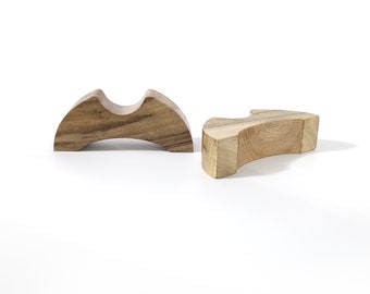 Minimalistic natural walnut wood desktop stand holder for staff, Sword, katana, bokken