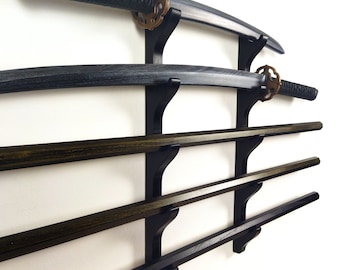 Wooden multi-size sword sword, katana, bokken wall rack - 5 layers