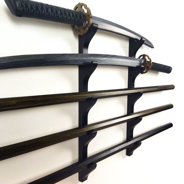 Wooden multi-size sword sword, katana, bokken wall rack - 5 layers