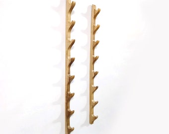 Walnut Wooden Wall Rack - 8 Layers