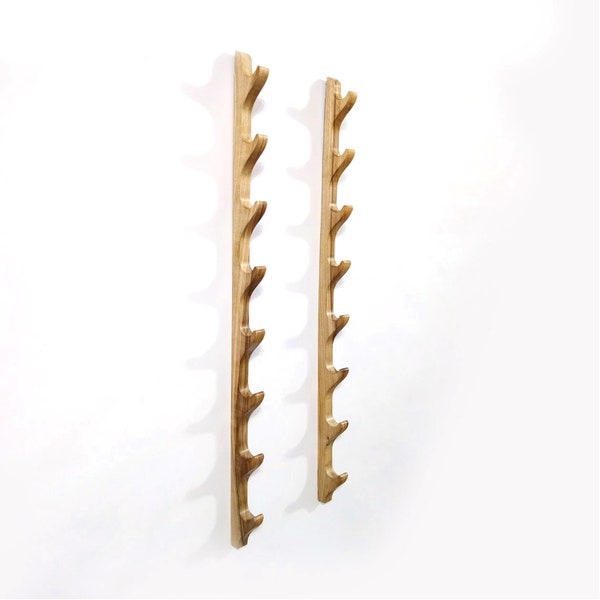 Walnut Wooden Wall Rack - 8 Layers