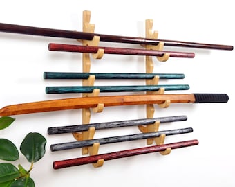 Wooden multi-size wall rack - 9 Layers (Oak)