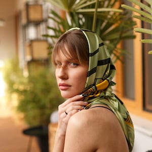 100% Silk Scarf | Scarf Pattern | Pure Silk | Silk Scarf | Georgian Alphabet | Designer Scarf | Scarves Silk | Head Scarf | Georgian Scarf
