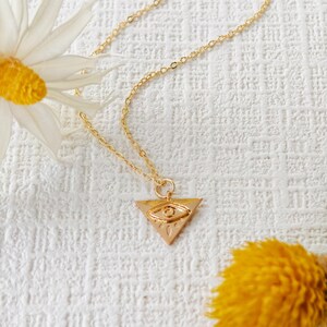 Gold Evil Eye Coin Necklace: 18K Plated Brass Medallion