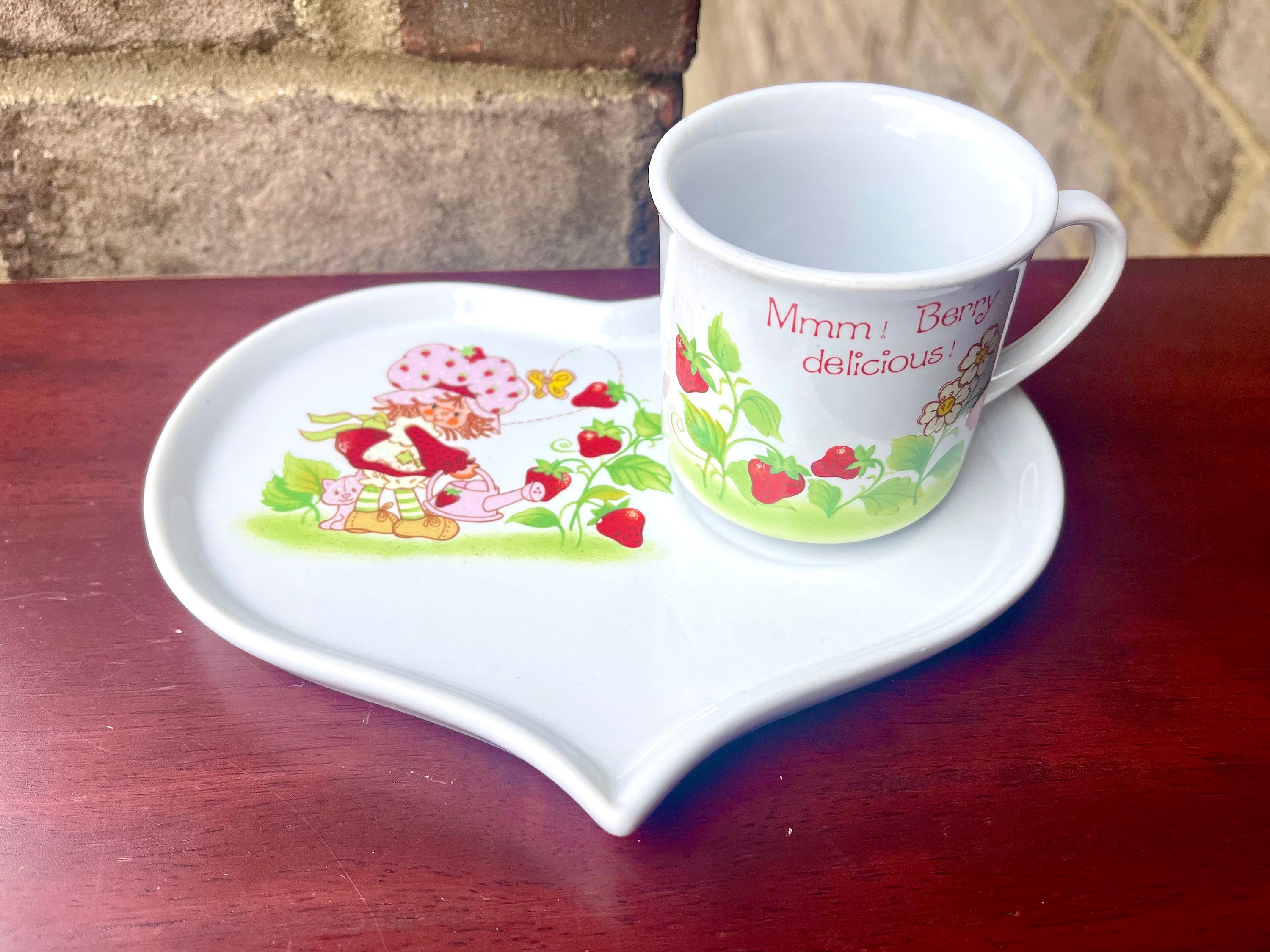 RARE: Vintage Strawberry Shortcake Fine Porcelain Plate/Mug Set.