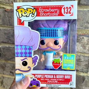 Funko Pop Strawberry Shortcake Purple Pie Man & Berry Bird Figurines.