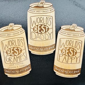 Imanes de latas de cerveza, regalo para él, imán del Día del Padre, imán de madera para el mejor papá