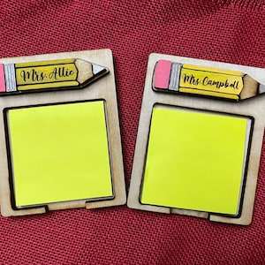 Personalized Teacher Sticky Note Holder, Personalized Teacher Gift