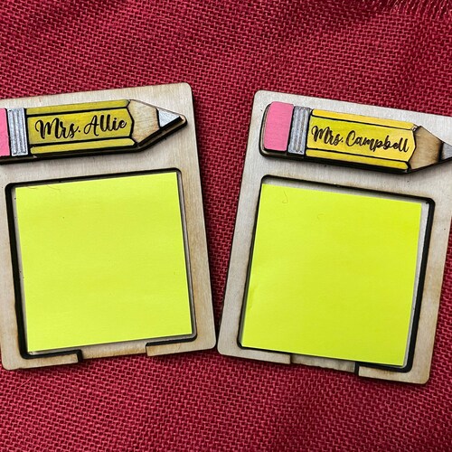 Teacher Sticky Note Holder Personalized Teacher Gift Etsy