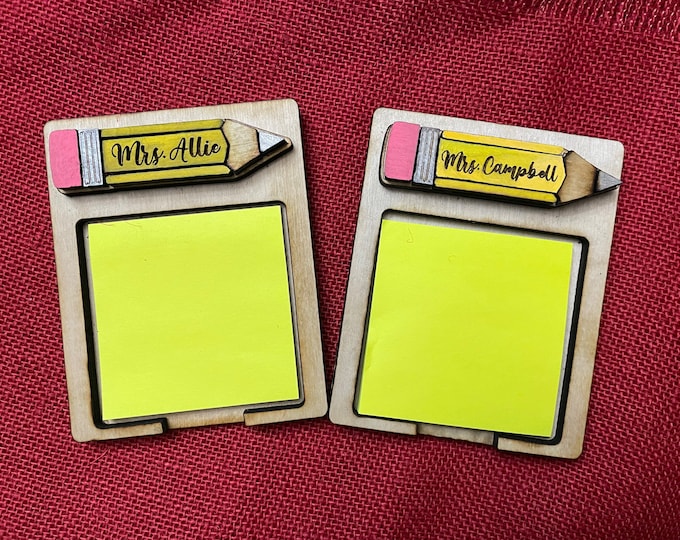 Personalized Teacher Sticky Note Holder, Personalized Teacher Gift