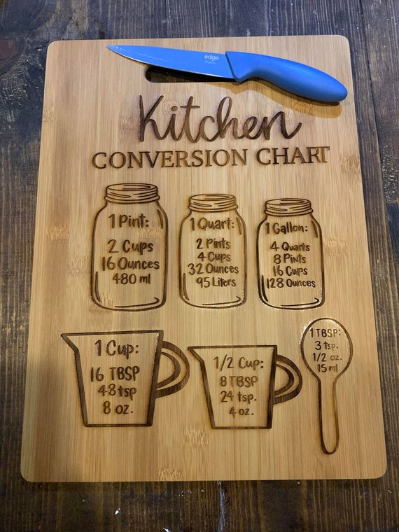 Housewarming Gift Personalized Cutting Board New Home Gift Cutting Boards  Personalized Baking Gifts Kitchen Measurement Conversion Chart 