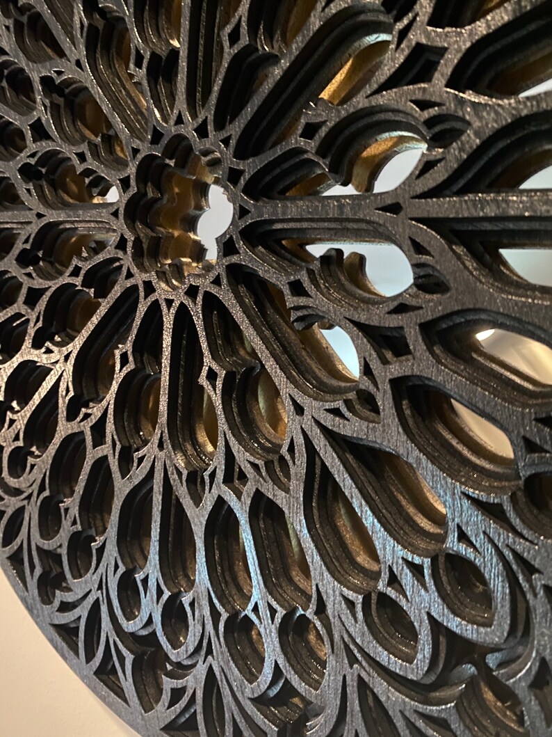 Black mirrored Wooden Wall Art Etsy