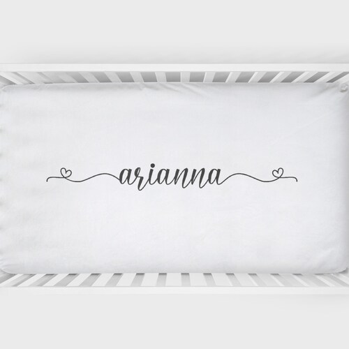 Personalized Fitted Crib Sheet Custom Name Baby Bed Fitted Etsy