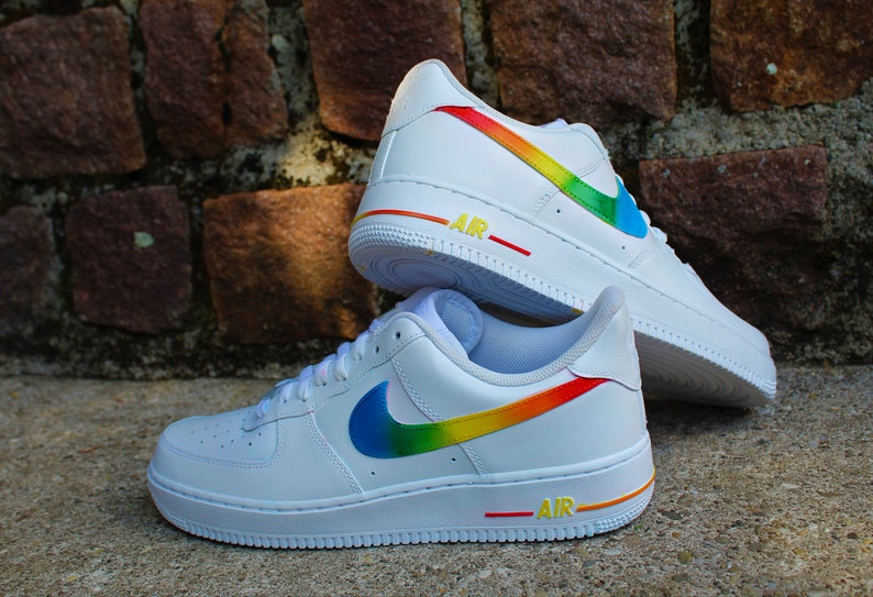 Custom Airbrush Nike Air Force 1 rainbow | Etsy