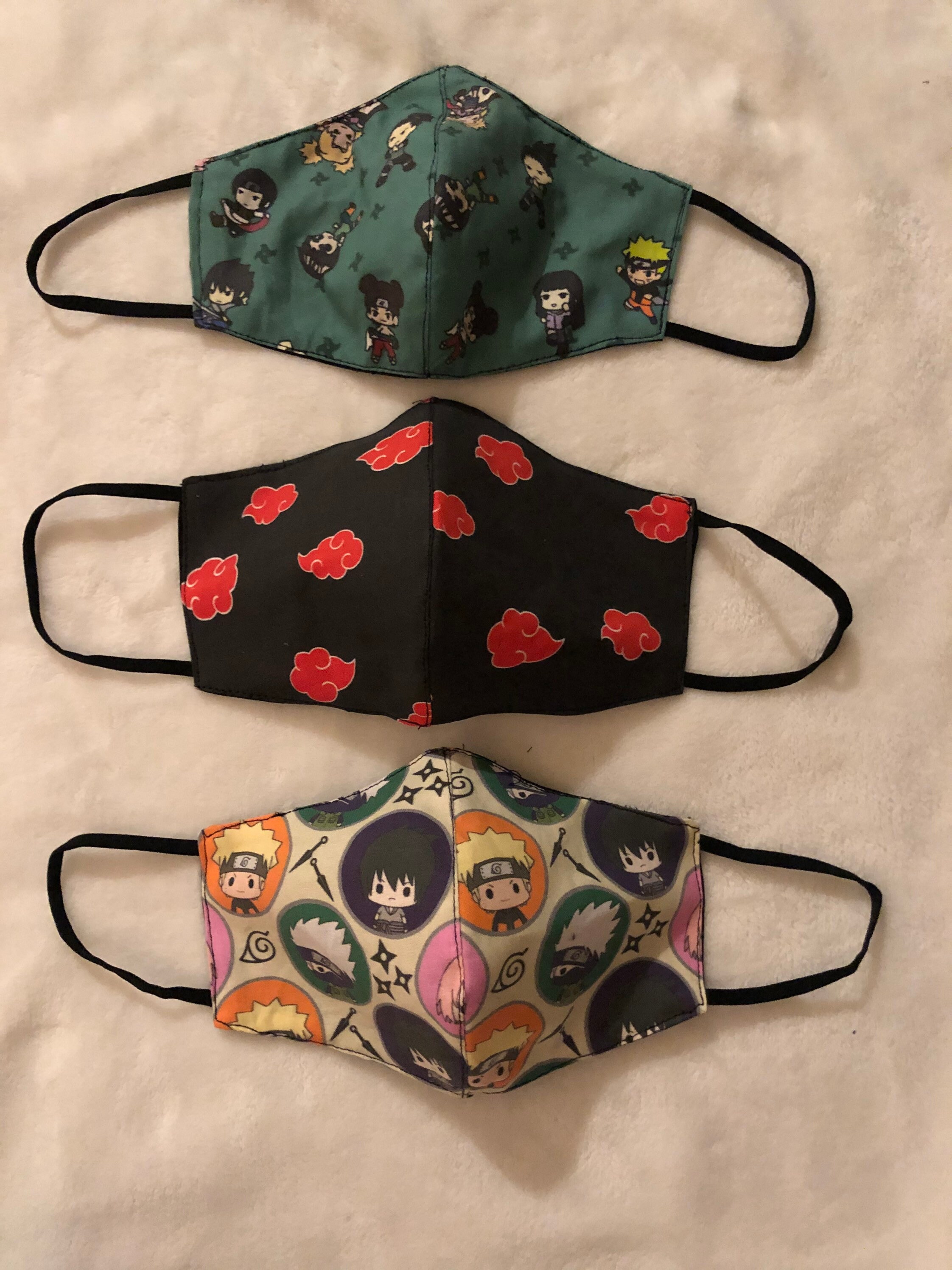 Inspired Anime! Akatsuki! Chibi! Narutomaki! Red clouds face mask!