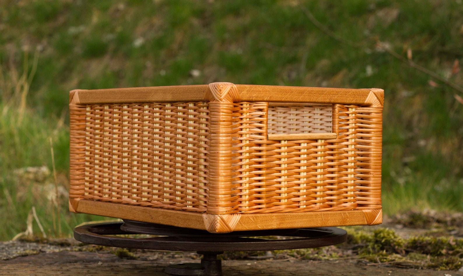 Wicker Storage Drawer Rectangular Box From Wicker and Wood Etsy Australia