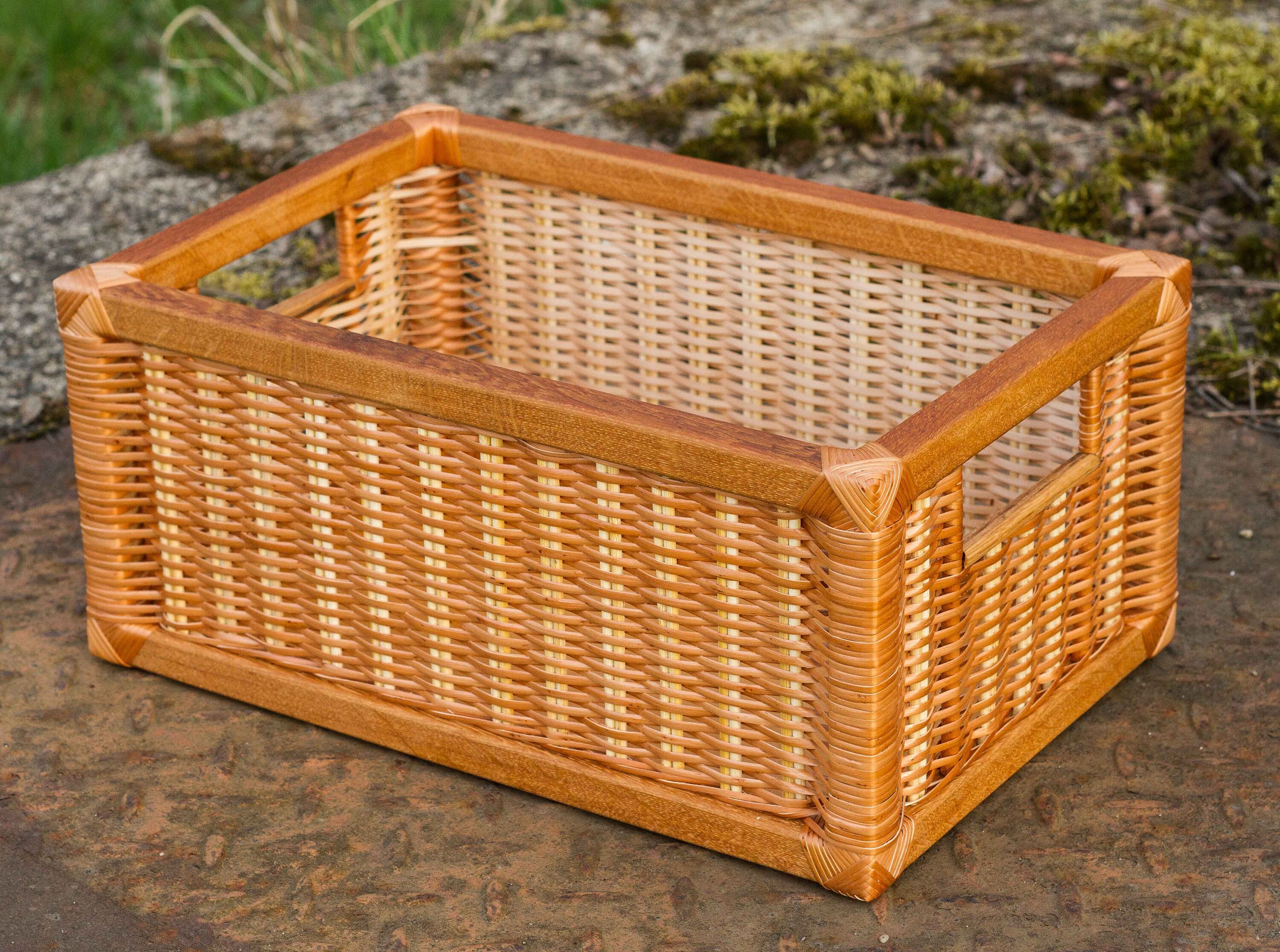 Wicker Storage Drawer Rectangular Box From Wicker and Wood Etsy Australia