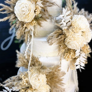 Cake flowers wedding cake decoration flowers boho cake topper flowers for cake pampas dried flowers flower pick jar fall