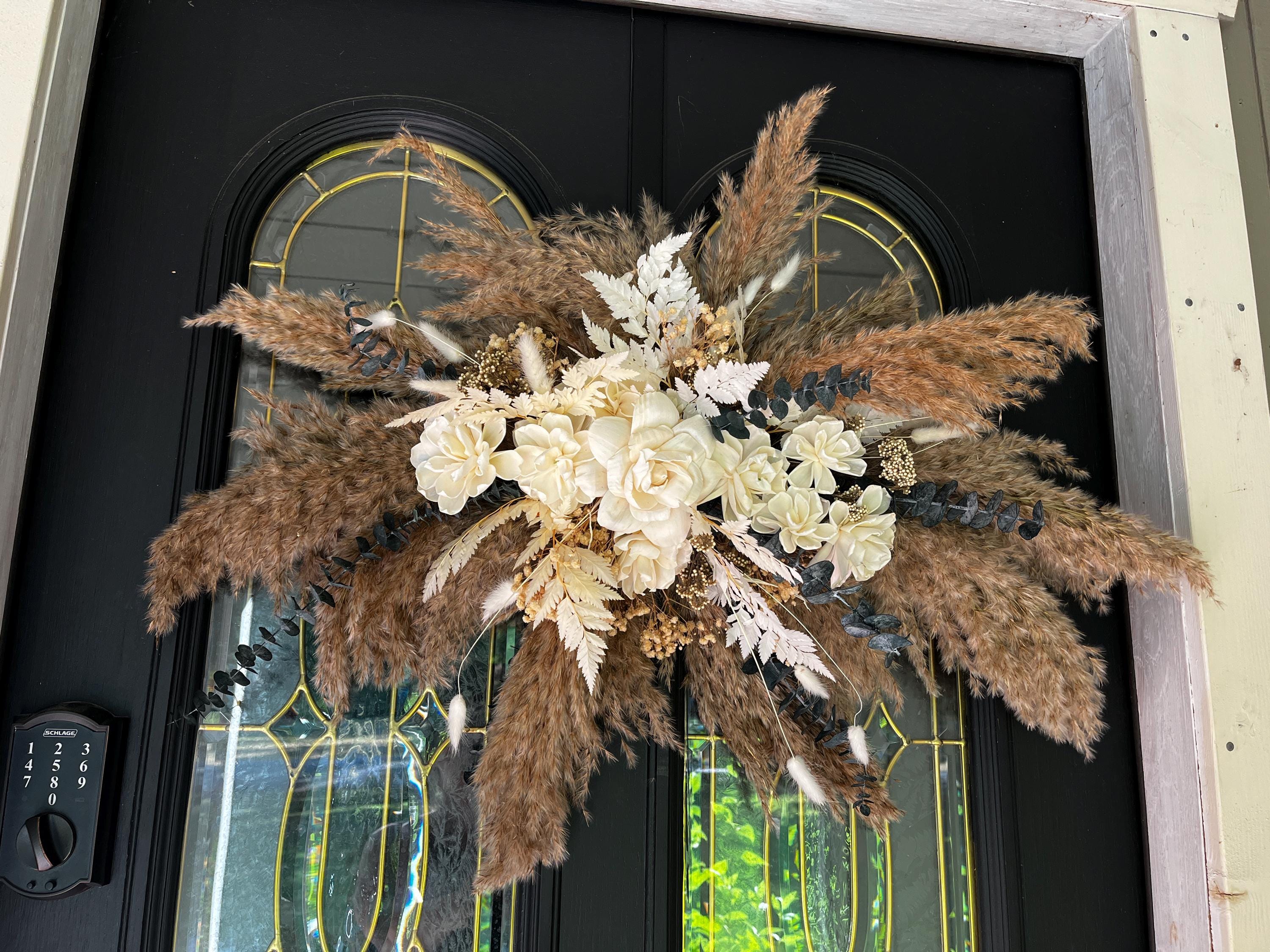 Chic pampas wood flower arch garland wood flower garland arch swag wedding arch swag mirror swag picture swag mantle rustic farmhouse Large
