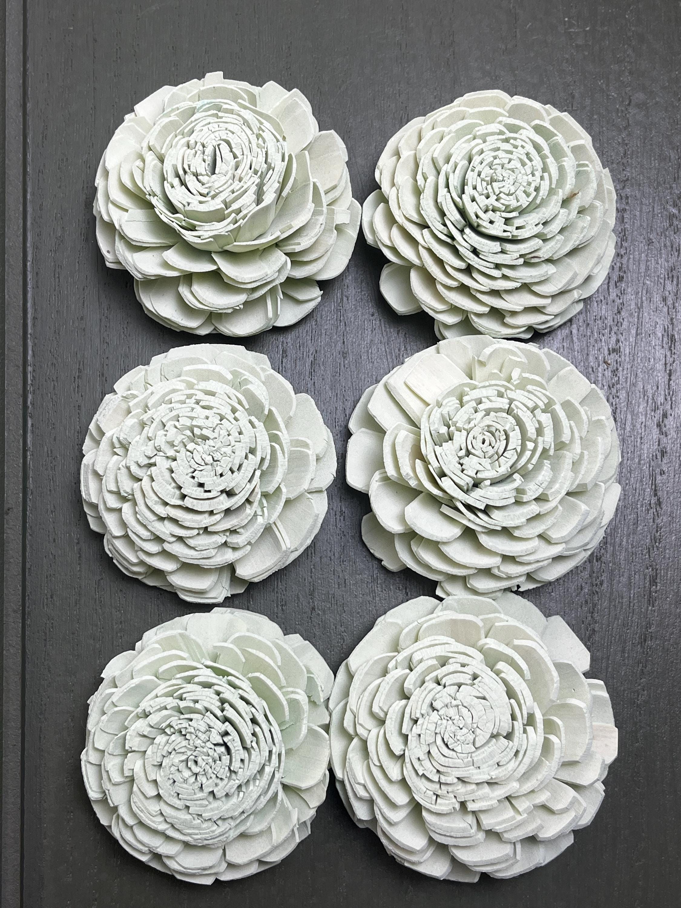 Set of 6 Wood Sola Flowers 2