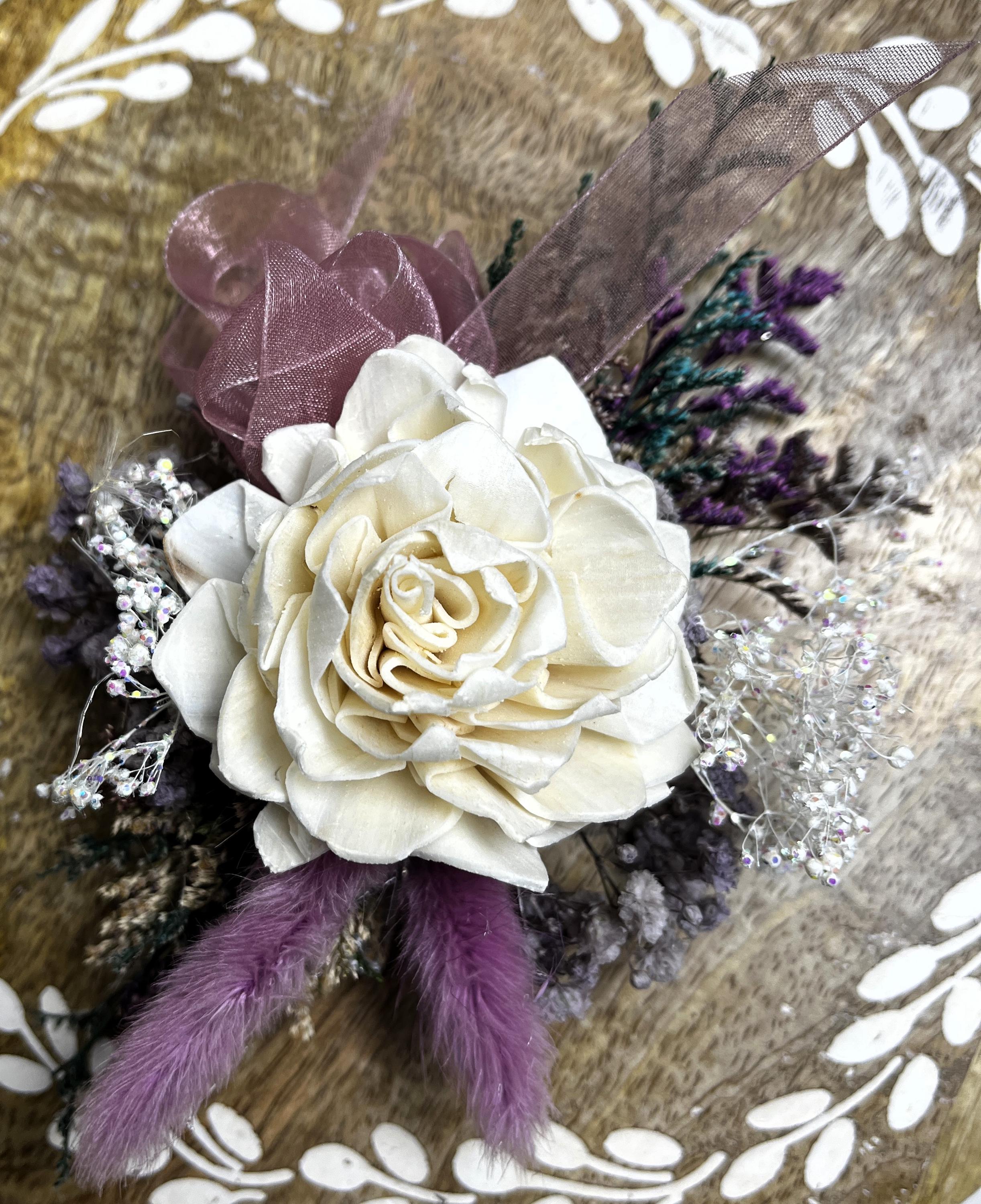 dry flower corsage no.534 Boho Bride Dried Flower Wrist Flower