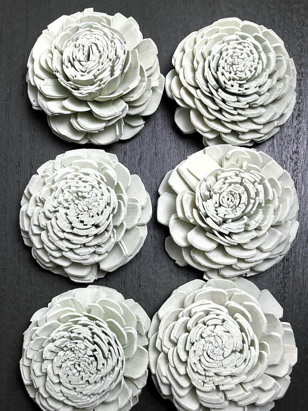 Set of 6 Wood Sola Flowers 2