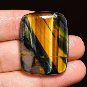 Amazing Top Grade Quality 100% Natural Tiger Eye Radiant Shape Faceted Loose Gemstone For Making Jewelry 43 Ct 30X26X5 mm Z-844