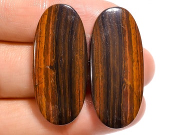 Marvellous Top Grade Quality 100/% Natural Iron Tiger Eye Oval Shape Cabochon Loose Gemstone Pair For Making Earrings 48 Ct 33X15X4 mm F-2979