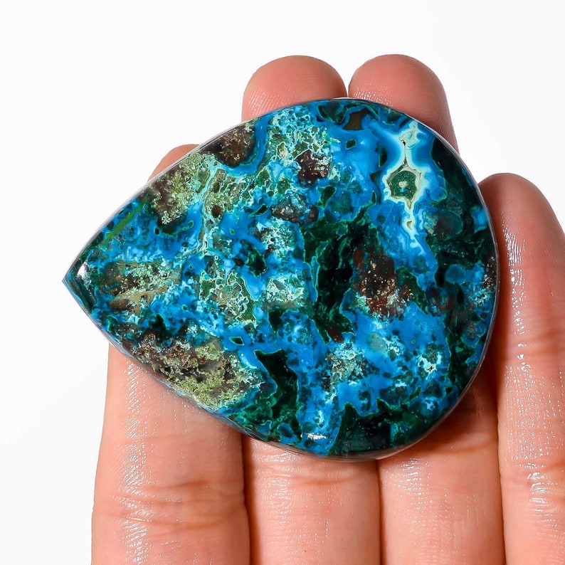 Stunning Top Grade Quality 100/% Natural Chrysocolla Malachite Pear Shape Cabochon Loose Gemstone For Making Jewelry 150.5 Ct 53X44X9mm F2118