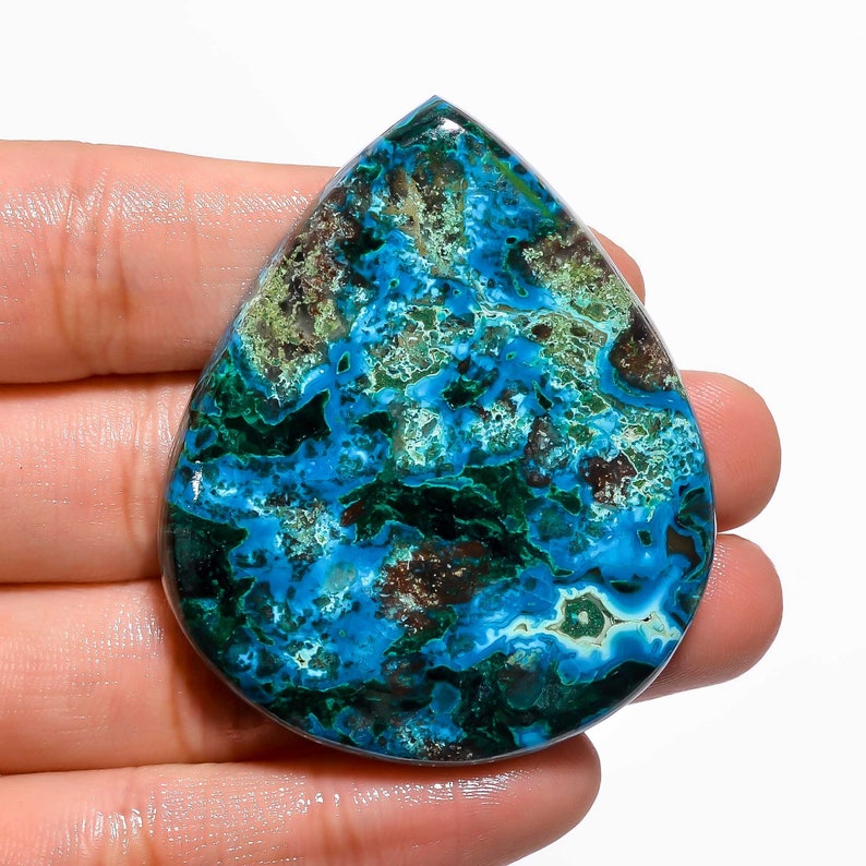 Stunning Top Grade Quality 100/% Natural Chrysocolla Malachite Pear Shape Cabochon Loose Gemstone For Making Jewelry 150.5 Ct 53X44X9mm F2118