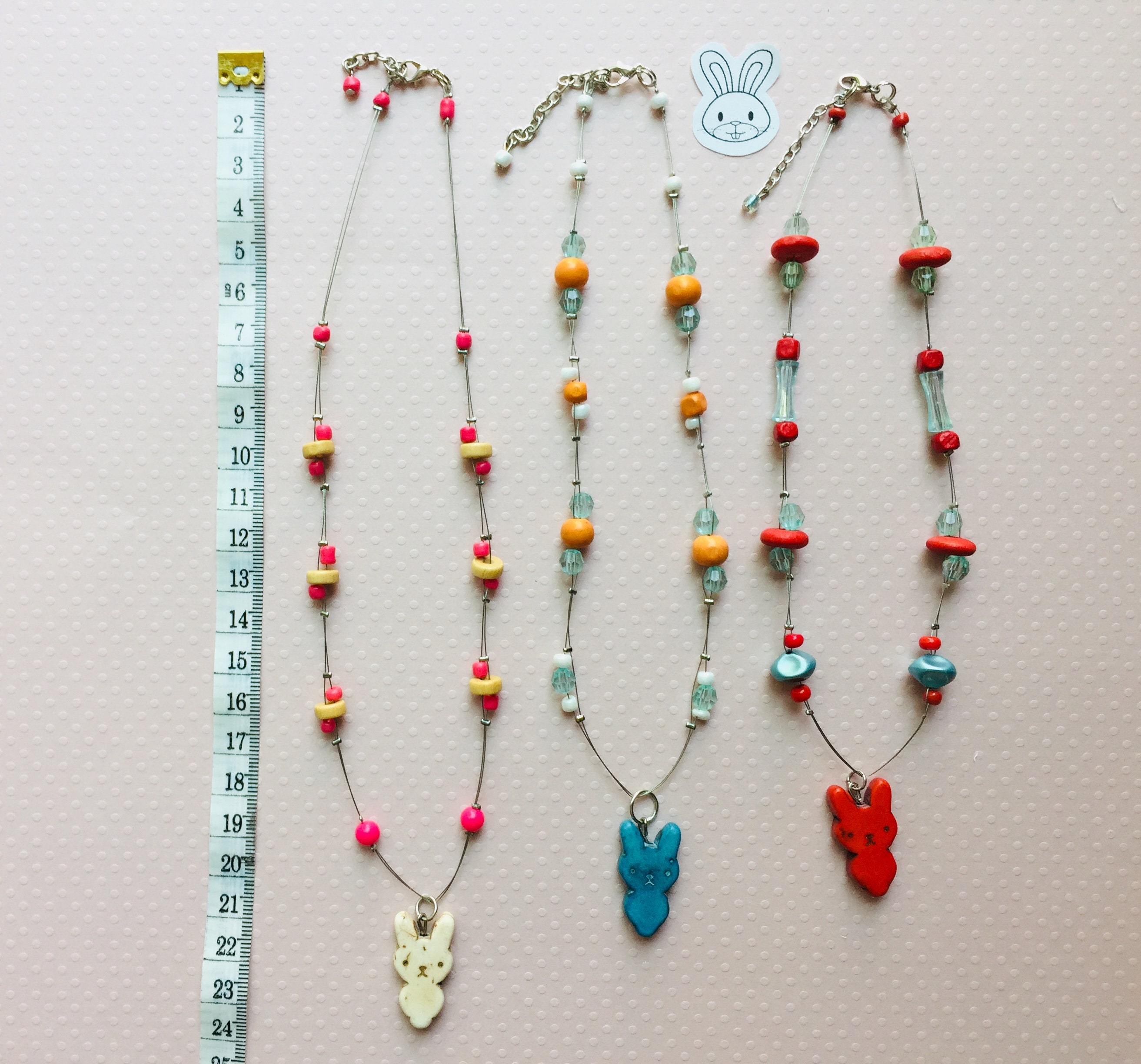 Collier Pendentif Lapin MATP - Perles Miyuki & Chaîne Or Fin - Porté Une Fois