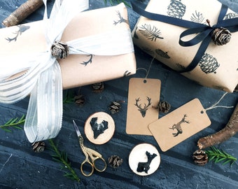 Stag Ink Stamp, Christmas Printing Block, Hand Carved Reindeer Stamp, DIY Wrapping Paper, Eco Recyclable Wrapping Paper, One of a Kind Gift