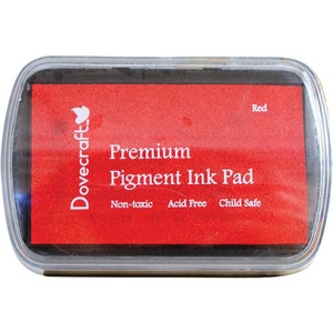 Almohadilla para sellos de tinta Dovecraft, almohadilla para manualidades, no tóxica, sin ácido, segura para niños Red ink pad